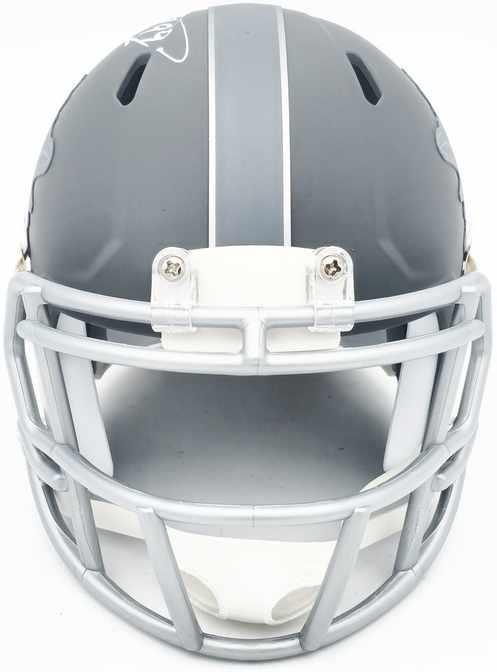 Jason Taylor Signed Miami Dolphins Slate Silver Speed Mini Helmet Beckett Wit