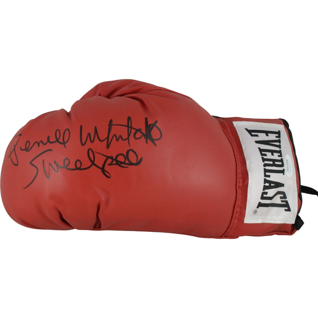 Pernell Sweat Pea Whitaker Autographed Red Everlast Left Boxing Glove JSA 53557