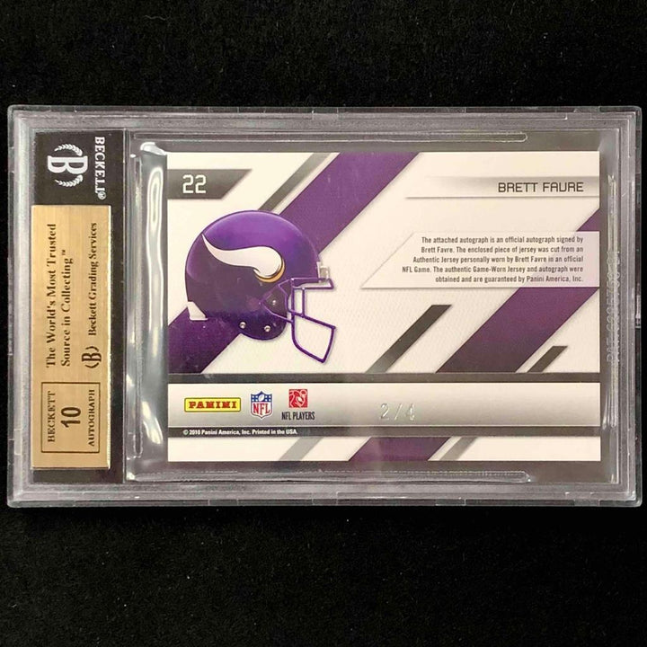 2010 Certified Brett Favre autograph patch Shirt Off My Back /4 BGS 9.5 ~10 Auto