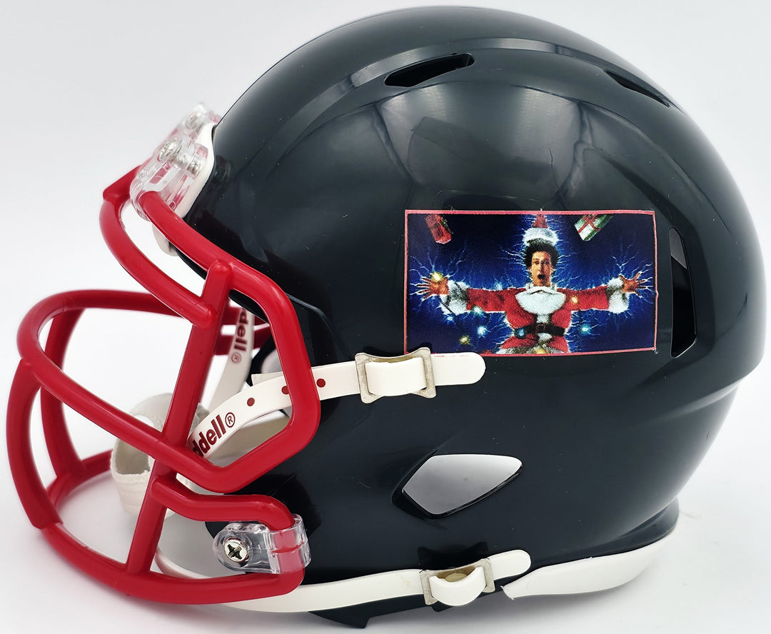 Chevy Chase Signed Christmas Vacation Black Speed Mini Helmet Beckett #AD34316