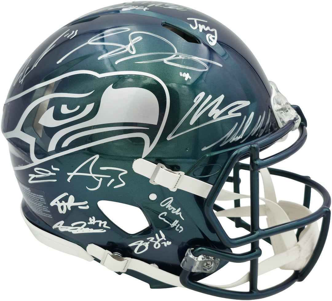 Seahawks SB LX Champs 31 Signed Rivalries Full Size Speed Authentic Helmet