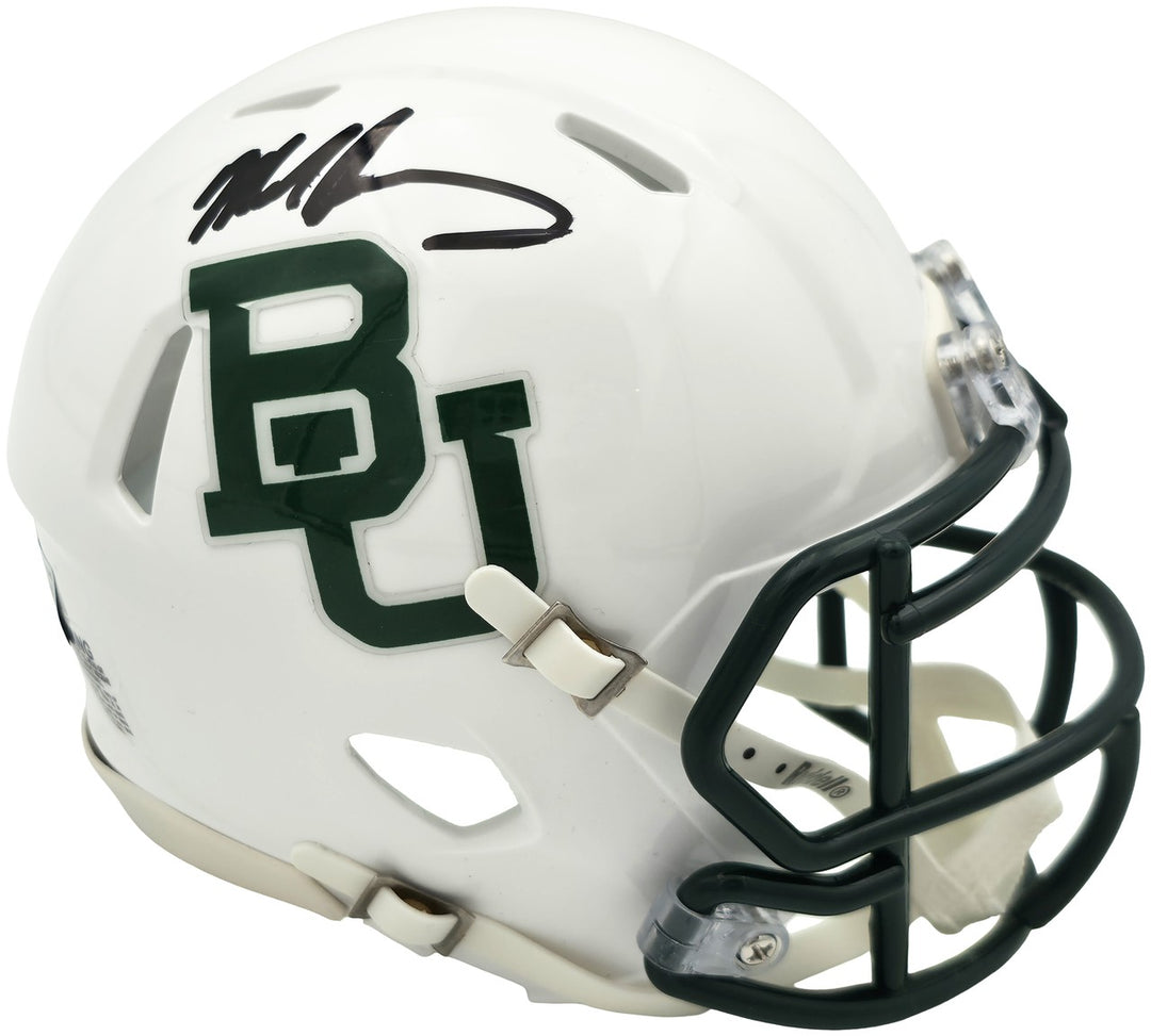 Mike Singletary Signed Baylor Bears White Speed Mini Helmet Beckett Witness