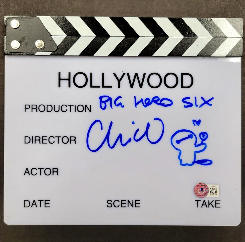Chris Williams signed sketch Big Hero 6 Clapboard Clapperboard ~ BAS Beckett