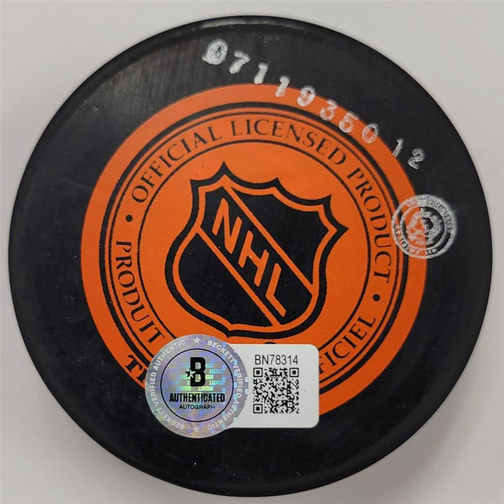 Manon Rheaume autograph signed Hockey Puck Tampa Bay Lightning ~ Beckett BAS