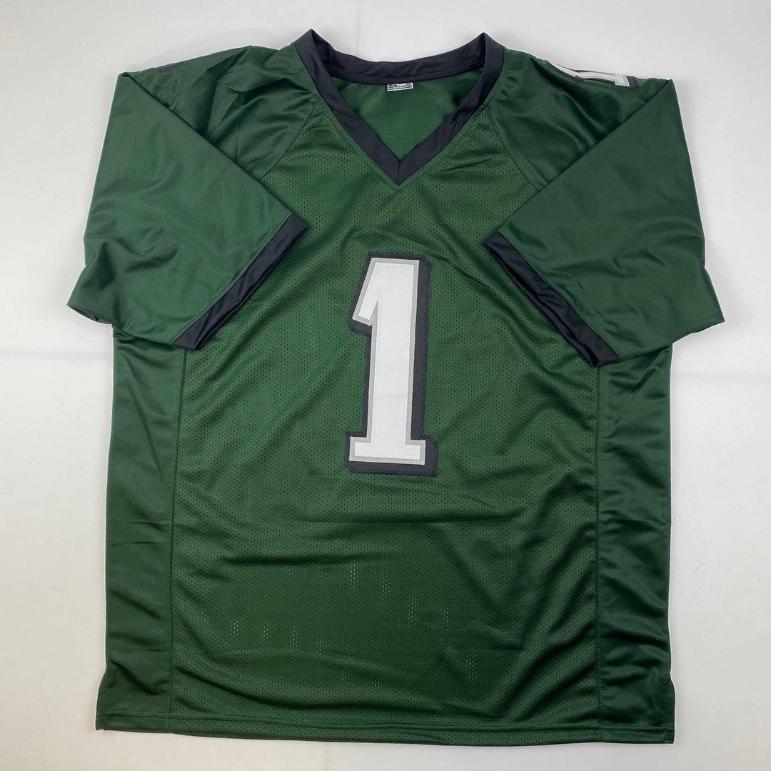 Autographed/Signed Jalen Hurts #1 Philadelphia Green Jersey JSA COA