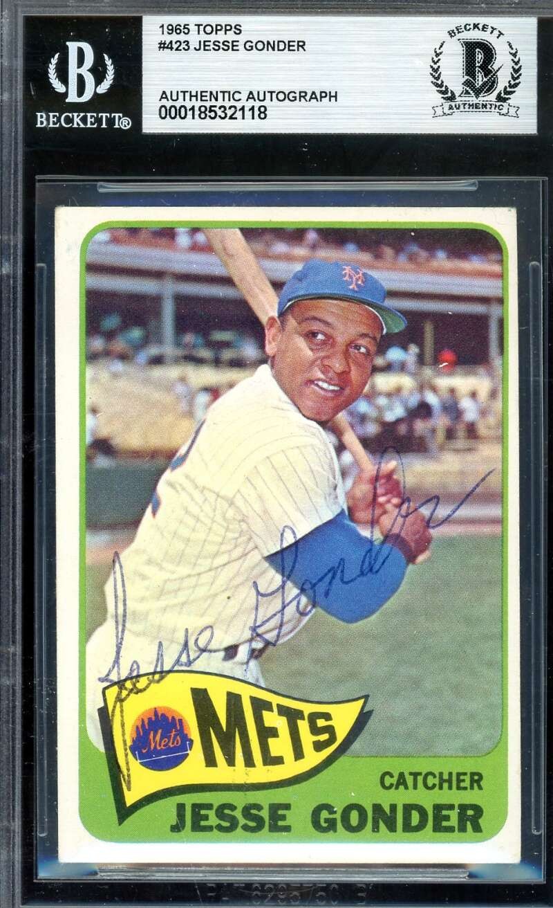 Jesse Gonder Beckett BAS Signed 1965 Topps Autograph Mets