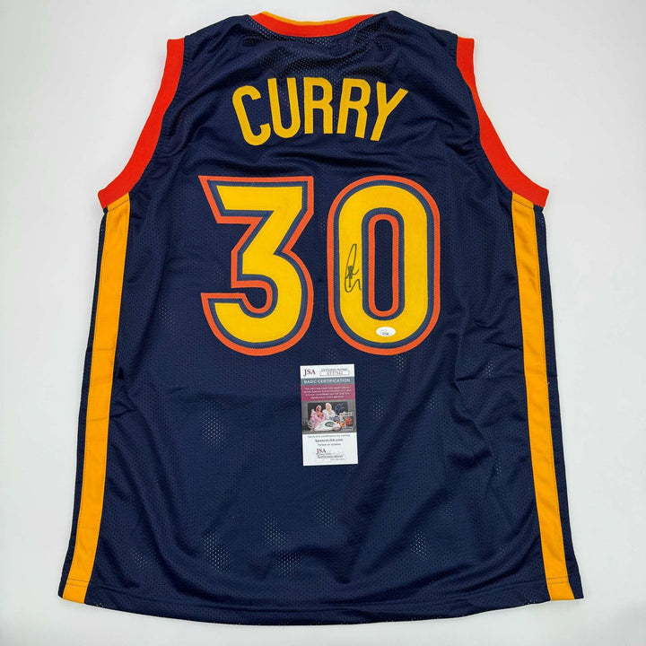Signed Stephen Steph Curry Golden State Black Retro Jersey JSA COA