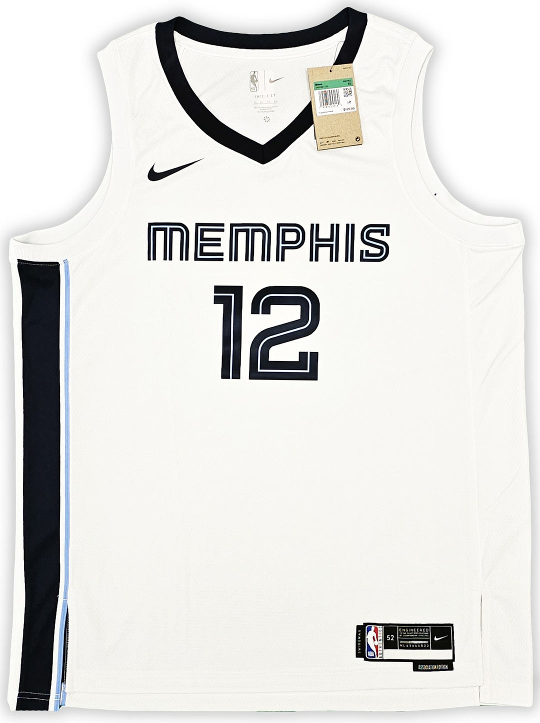 Grizzlies Ja Morant Auto White Nike Association Edt Swingman Jersey 52 Beckett