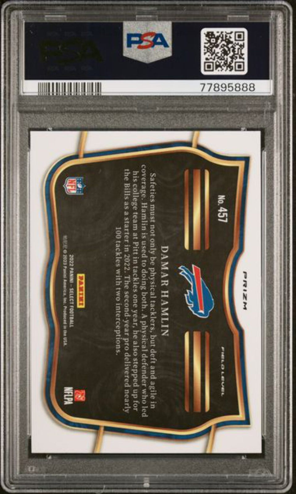 Graded 2022 Panini Select Damar Hamlin #457 Silver Prizm RC Football Card PSA 10