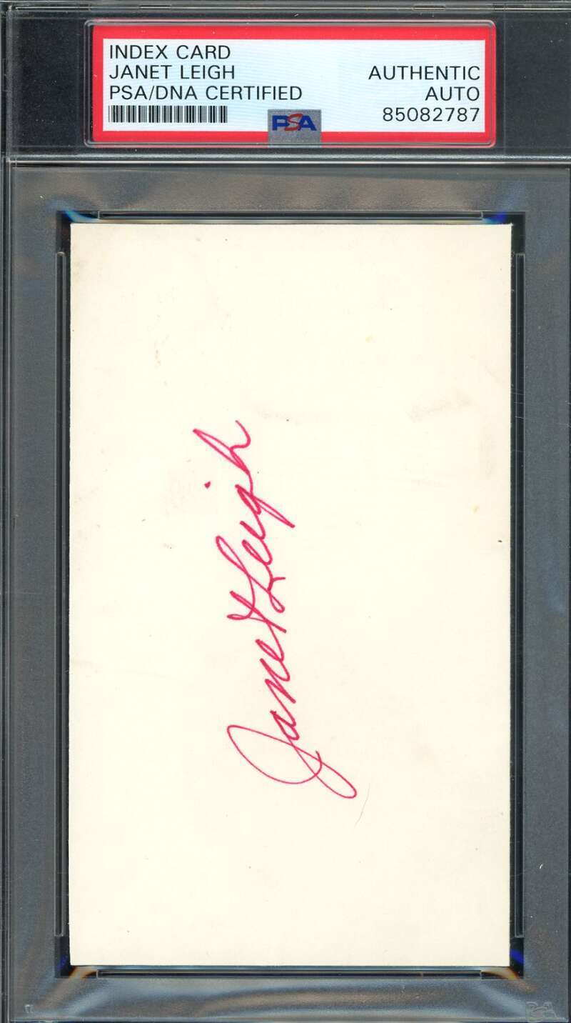 Janet Leigh PSA DNA Signed 3x5 Index Card Autograph