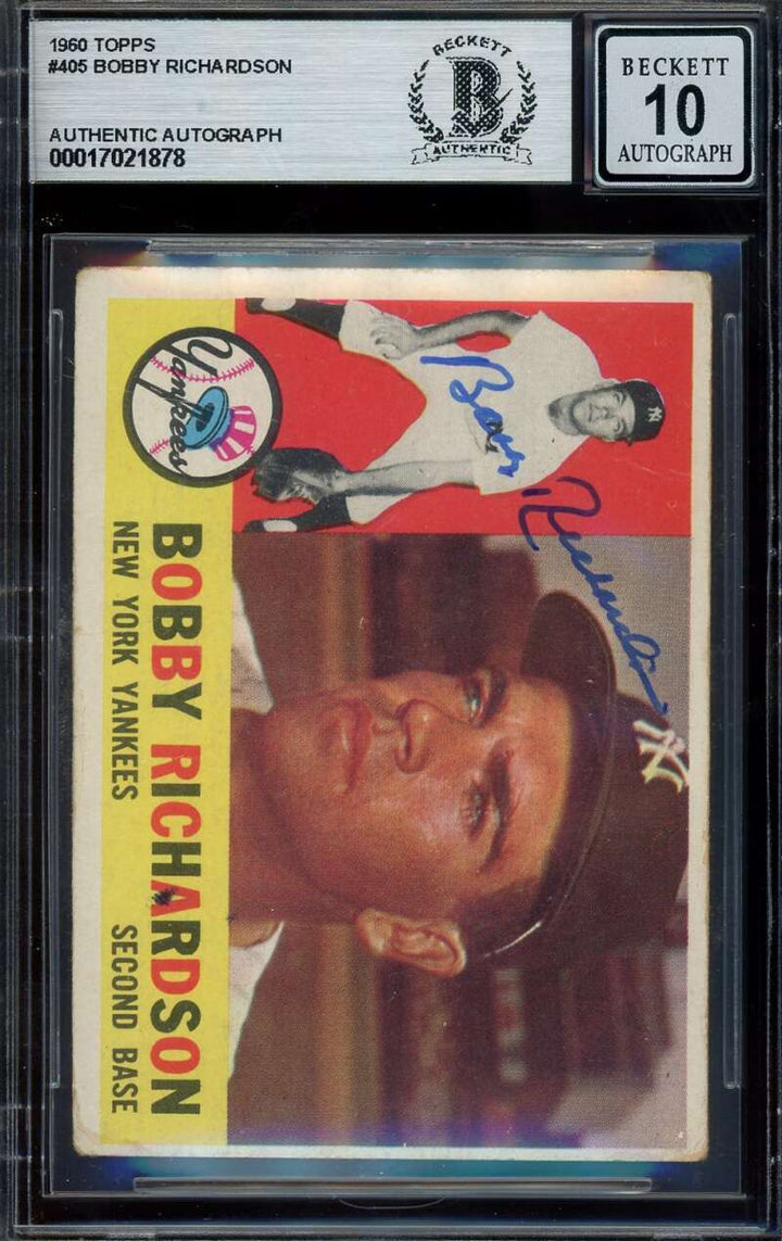 Bobby Richardson Gem Mint 10 Beckett BAS Signed 1960 Topps Autograph