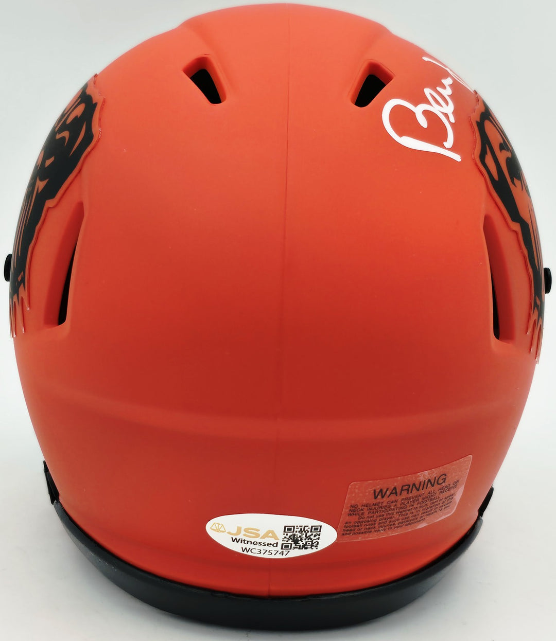 Bernie Kosar Signed Cleveland Browns Rave Orange Speed Mini Helmet JSA Witness