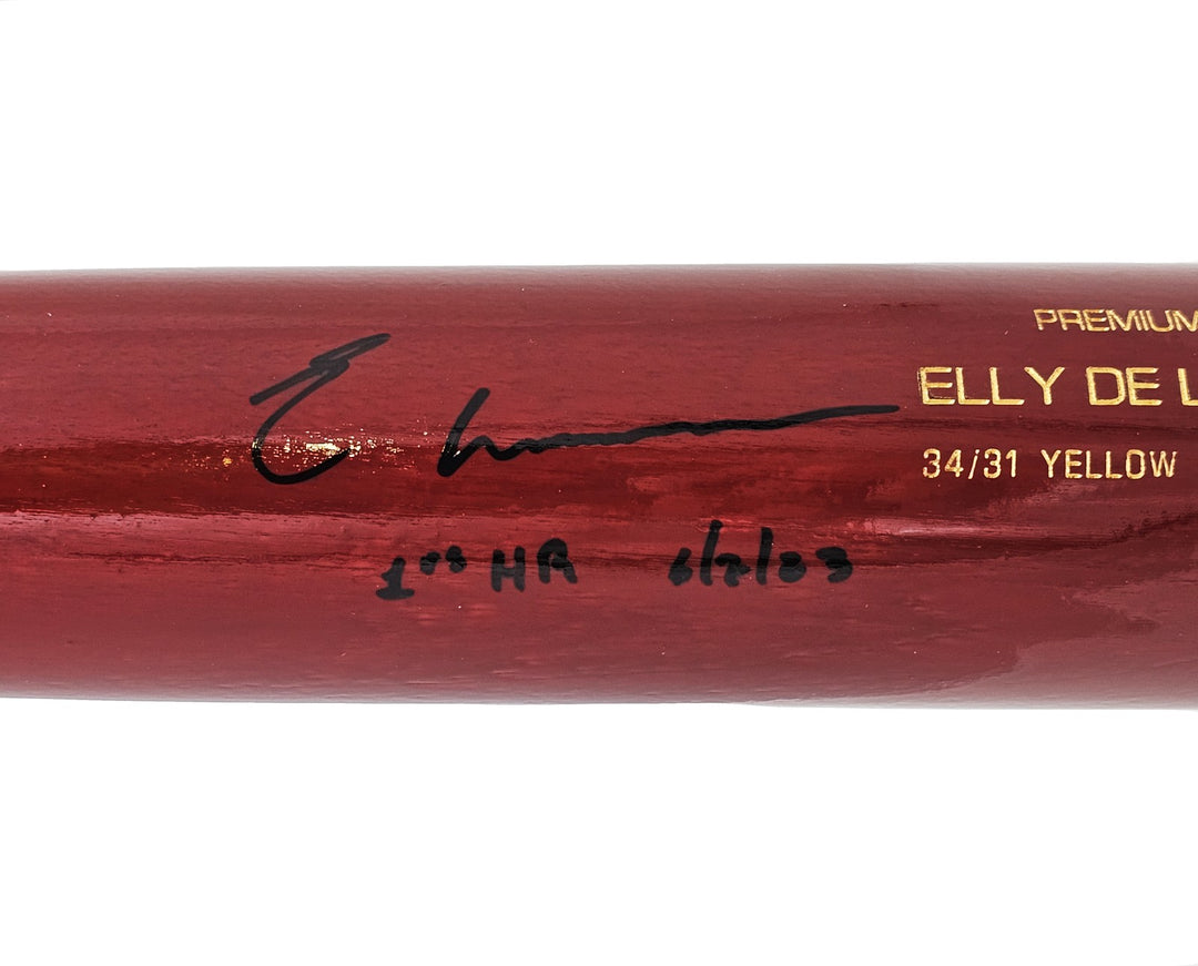 Elly De La Cruz Auto Red B45 Player Model Bat Reds 1st MLB HR 6/7/23 Beckett Wit