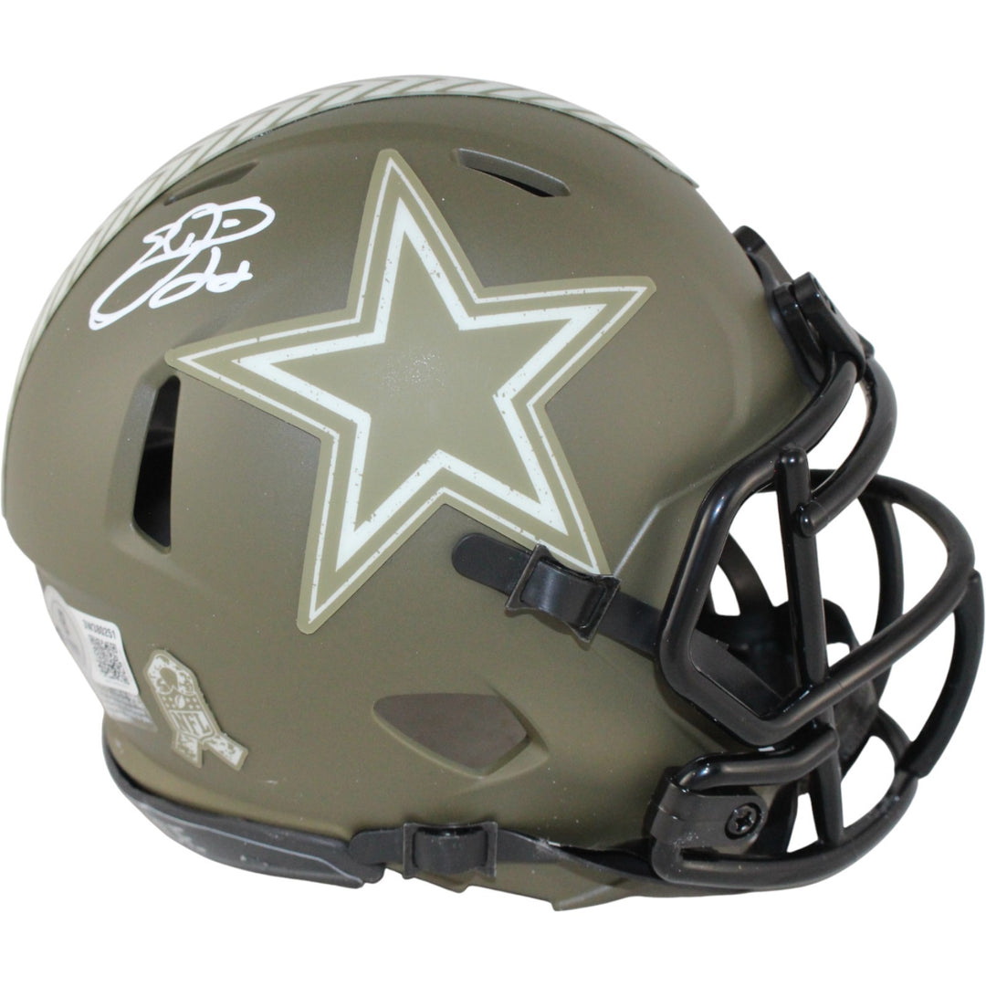 Emmitt Smith Autographed Dallas Cowboys 2022 STS Mini Helmet Beckett 53673
