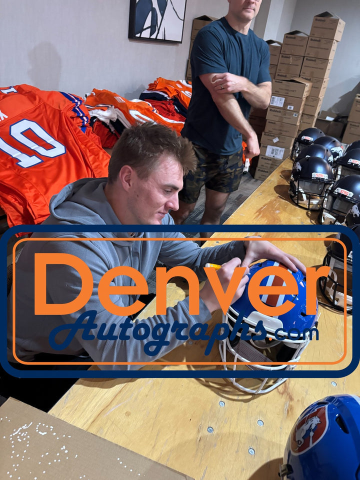 Bo Nix Autographed Denver Broncos SpeedFlex TB Helmet Beckett Witness 55117