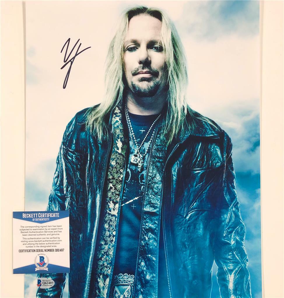 Motley Crue lead singer Vince Neil autograph signed 11x14 photo ~Beckett BAS COA