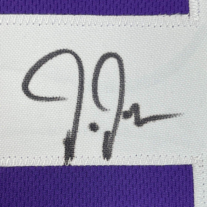 Framed Autographed/Signed JUSTIN JEFFERSON 33x42 Minnesota Purple Jersey JSA COA