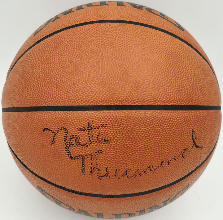 Nate Thurmond Auto Spalding NBA Leather Game Basketball Warriors Beckett BS30430