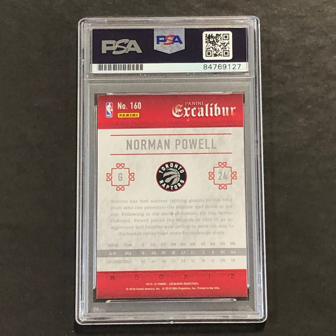 2015-16 Panini Excalibur #160 Norman Powell Signed Card AUTO 9 PSA Slabbed RC Ra