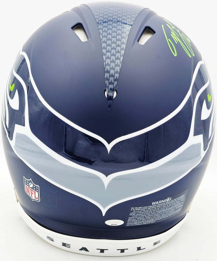 Tyler Lockett Auto Seahawks Blue Full Size Speed Authentic Helmet Go Hawks