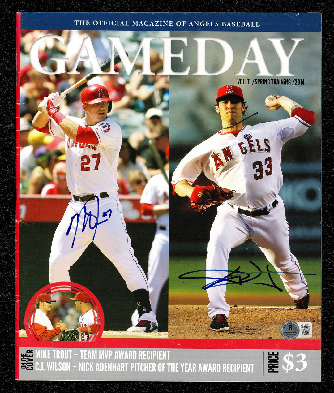 Mike Trout & C.J. Wilson Auto Gameday Program California Angels Beckett #AE16572