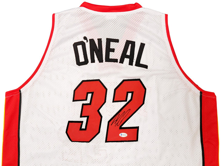Miami Heat Shaquille Shaq O'Neal Signed White Jersey The Diesel Beckett