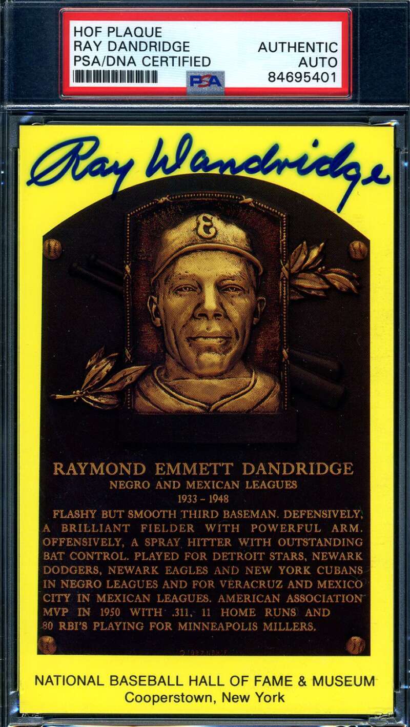 Ray Dandridge PSA DNA Signed Gold Hall Of Fame Plaque Autograph