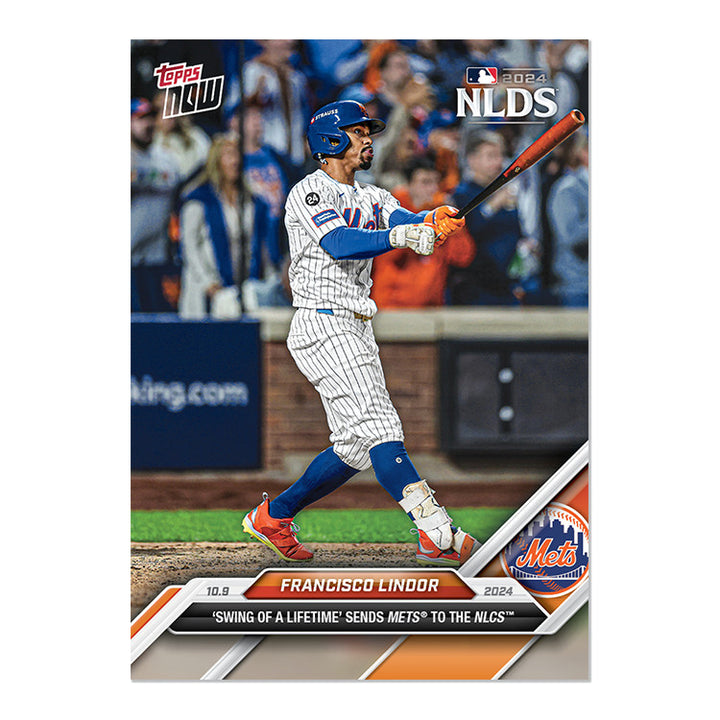 FRANCISCO LINDOR NLDS SWING OF A LIFETIME GRAND SLAM TO NLCS TOPPS NOW CARD #816