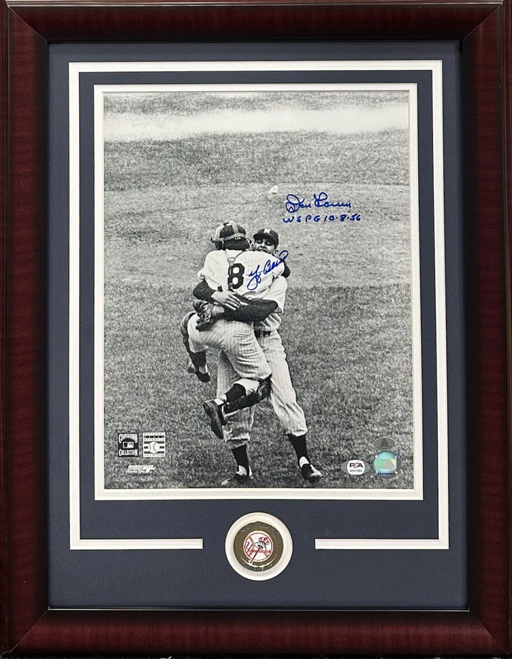Yogi Berra Don Larsen Signed 11x14 Framed Photo Yankees WS Perfect Game Auto PSA