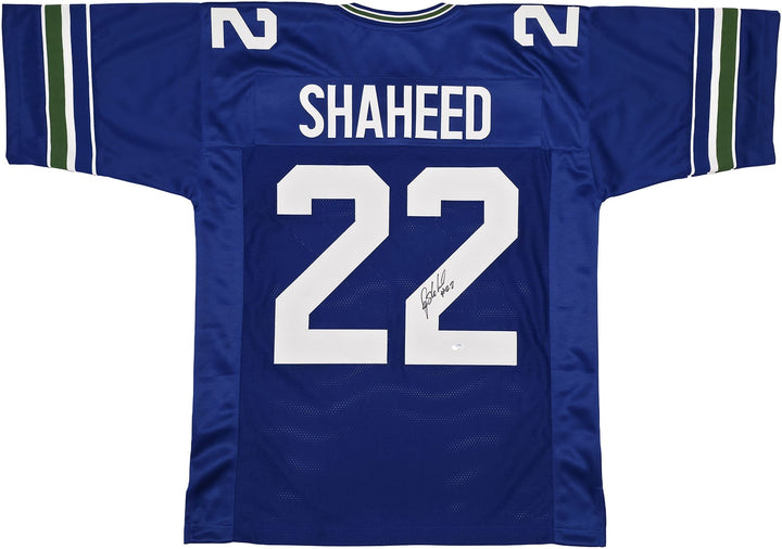 Seattle Seahawks Rashid Shaheed Autographed Blue Jersey MCS Holo
