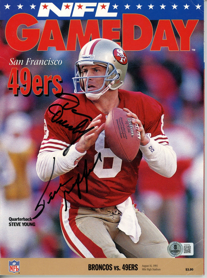 Frank Gifford Dan Dierdof Signed San Francisco 49ers Magazine Beckett 55767