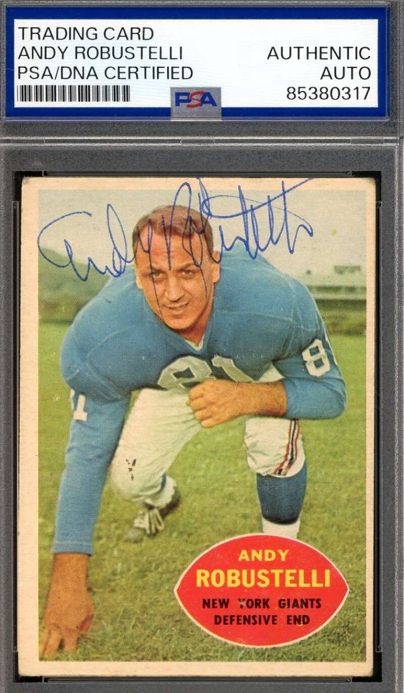 Andy Robustelli PSA DNA Vintage Signed 1960 Topps Autographed