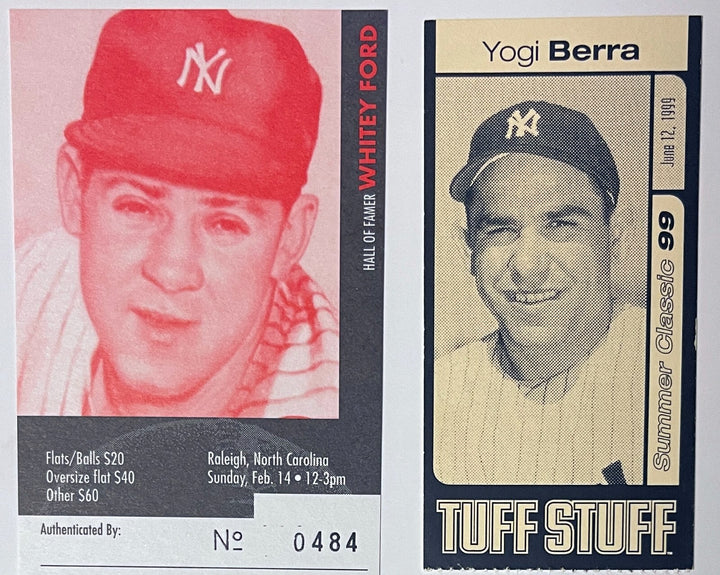 Yogi Berra & Whitey Ford dual signed New York Yankees 8x10 Photo-COA/Show Ticket