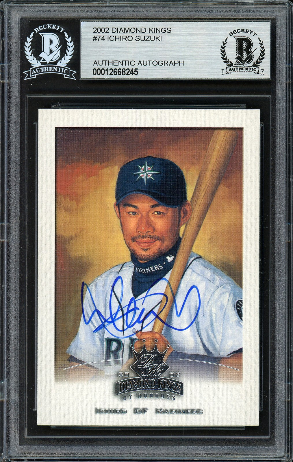 Ichiro Suzuki Signed 2002 Donruss Diamond Kings Card #74 Mariners Beckett