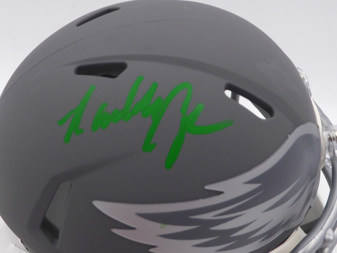 Randall Cunningham Signed Eagles Slate Gray Mini Helmet Beckett #BN00146