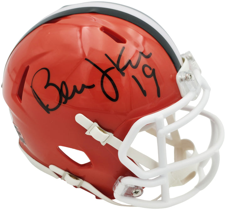 Bernie Kosar Auto Browns Orange 1975-05 Throwback Speed Mini Helmet JSA Witness
