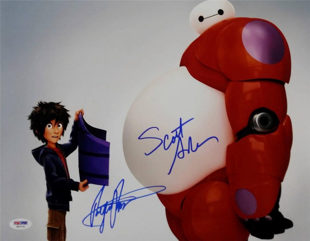 Scott Adsit Ryan Potter Signed Disney Big Hero 6 11x14 Photo Hiro Baymax A PSA