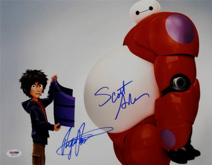 Scott Adsit Ryan Potter Signed Disney Big Hero 6 11x14 Photo Hiro Baymax A PSA
