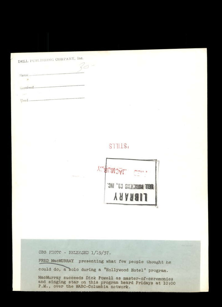 Fred MacMurray PSA DNA Coa Signed 8x10 Photo Autograph