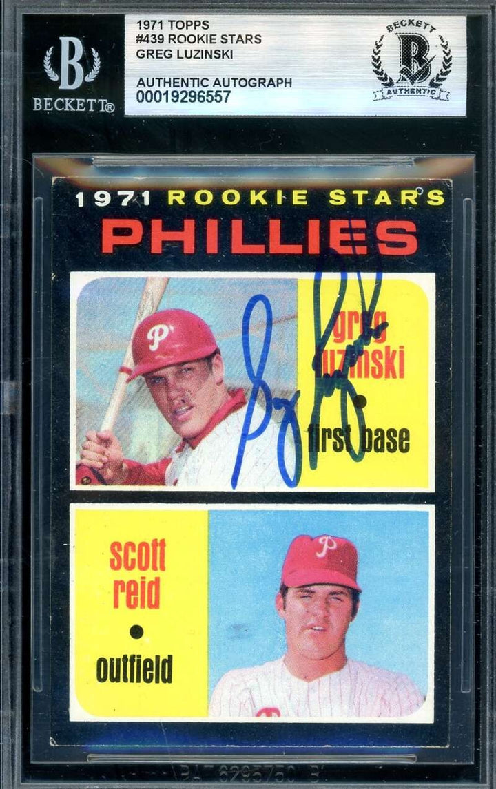 Greg Luzinski Beckett BAS Signed 1971 Topps Rookie Stars Autograph