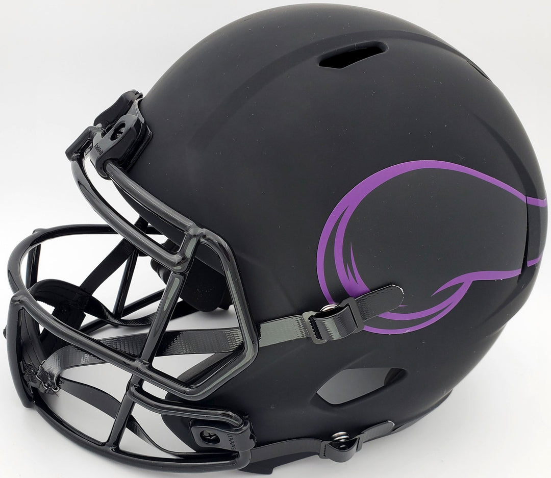 Warren Moon Signed Minnesota Vikings Eclipse Black Full Size Speed Replica