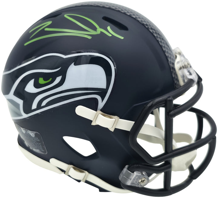 Zach Charbonnet Signed Seahawks Blue SB LX Champions Logo Speed Mini Helmet MCS