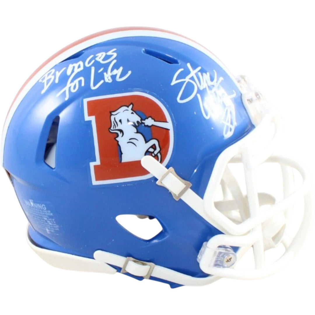 Steve Watson Signed Denver Broncos Mini Helmet 75-96 "Broncos for Life" 58593