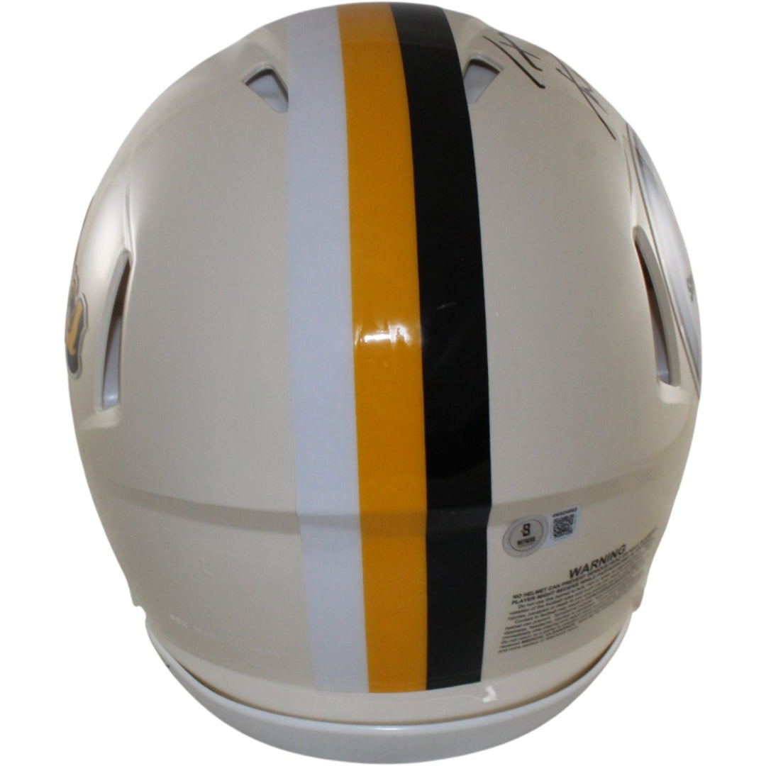 TJ Watt Autographed Pittsburgh Steelers Authentic Retro Helmet Beckett WIT 56207