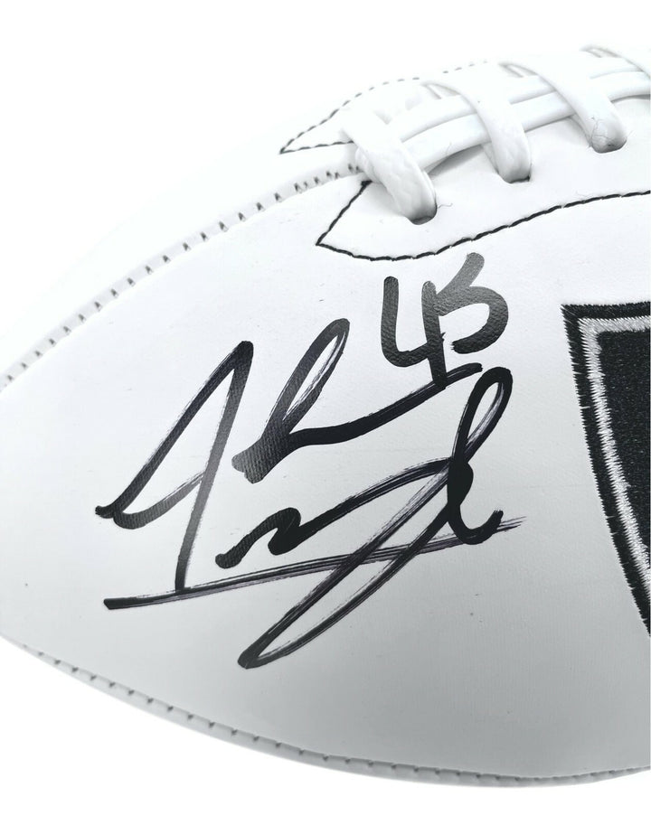 Alec Ingold Signed Las Vegas Raiders Logo Football COA Inscriptagraphs Autograph
