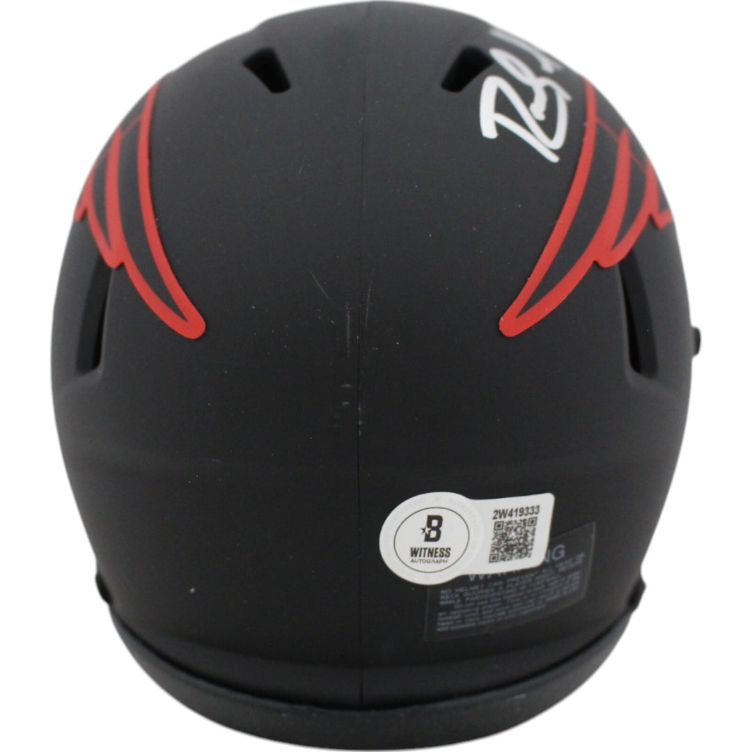 Randy Moss Autographed New England Patriots Eclipse Mini Helmet Beckett 48894