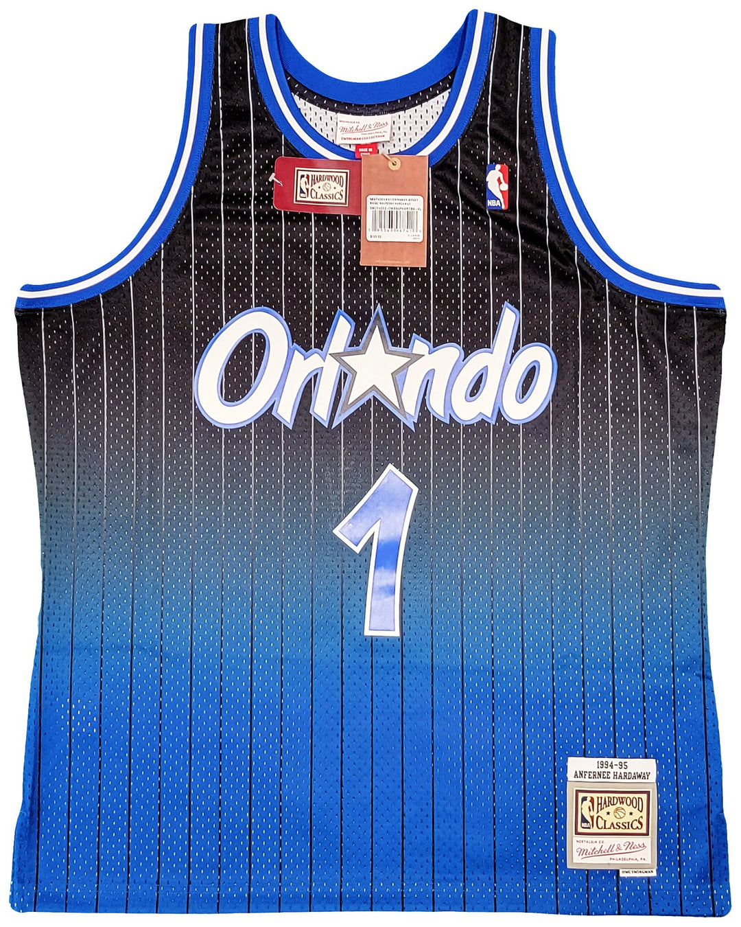 Magic Penny Hardaway Auto Black Blue M&N Fadeaway 94 HWC Swingman Jersey XL PSA