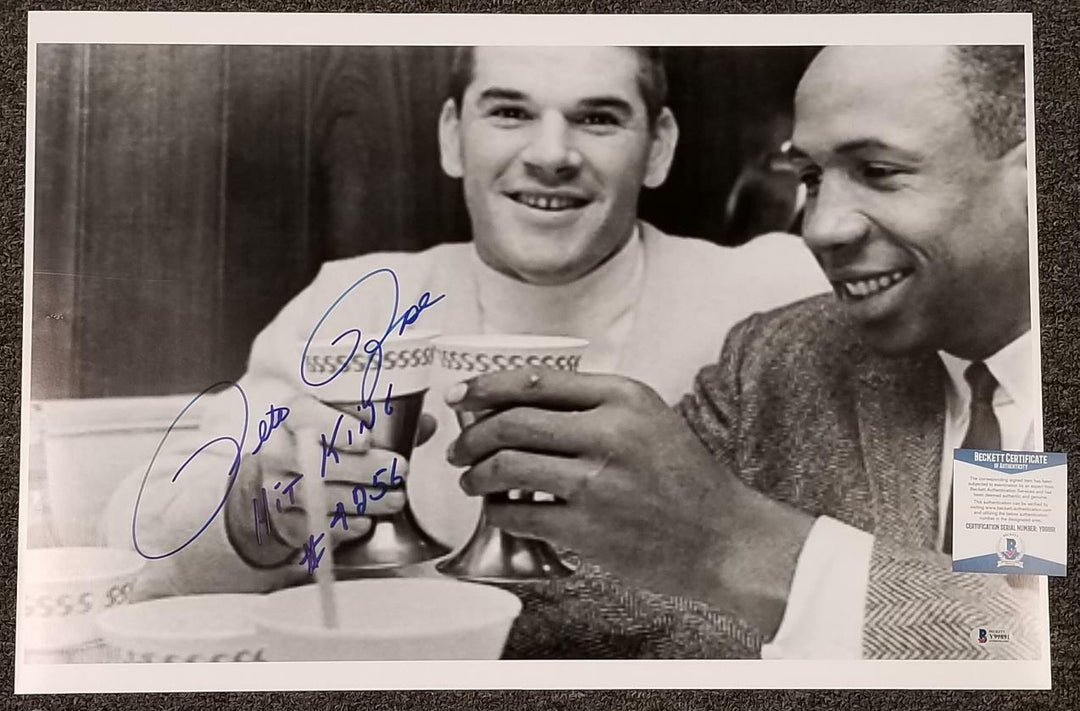 Pete Rose "4256" "Hit King" signed 16x24 photo Reds ~ Beckett BAS COA