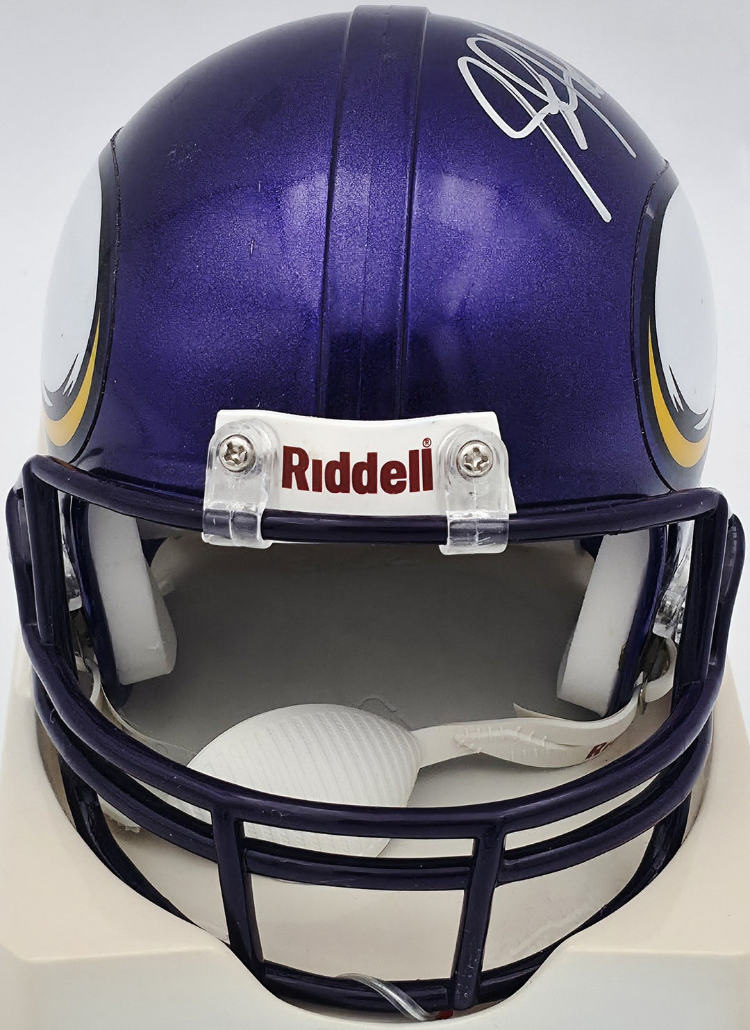 Steve Hutchinson Signed Minnesota Vikings Purple Mini Helmet Beckett #BS30342