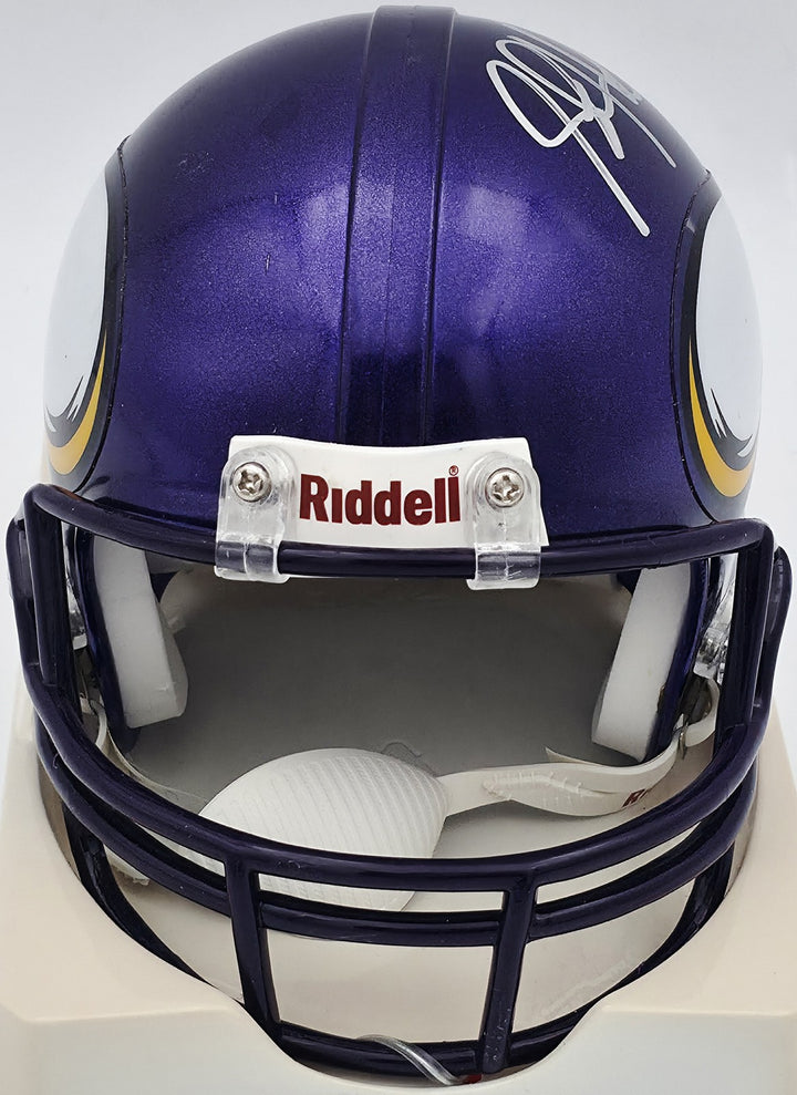 Steve Hutchinson Signed Minnesota Vikings Purple Mini Helmet Beckett #BS30342
